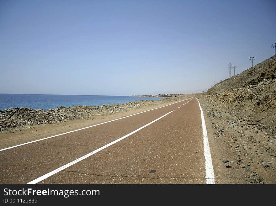 Desert road in the red sea region