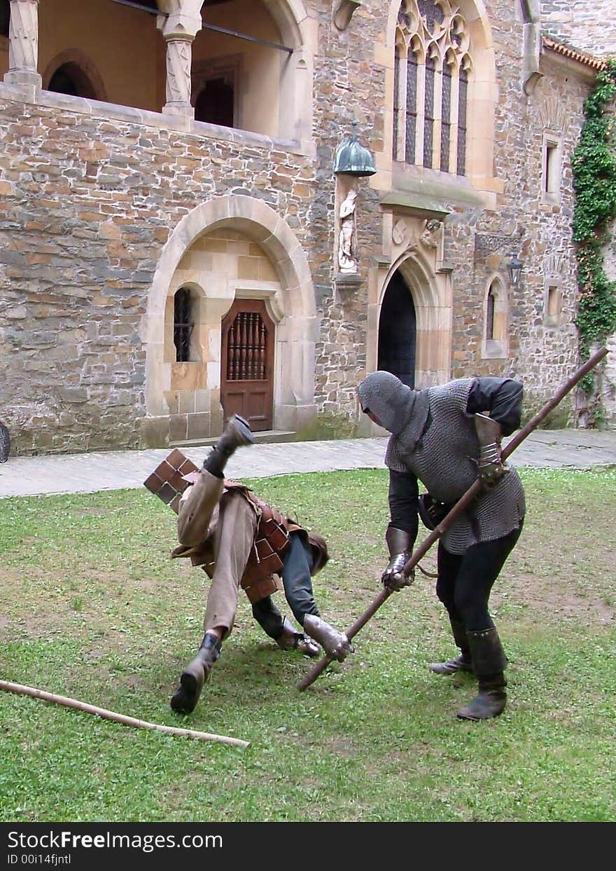 Fencing group on Bouzov Castle. Fencing group on Bouzov Castle