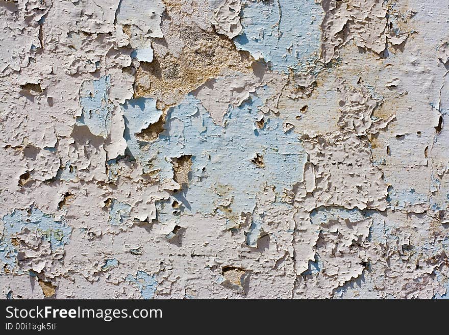 Background texture using fragment of old blue wall