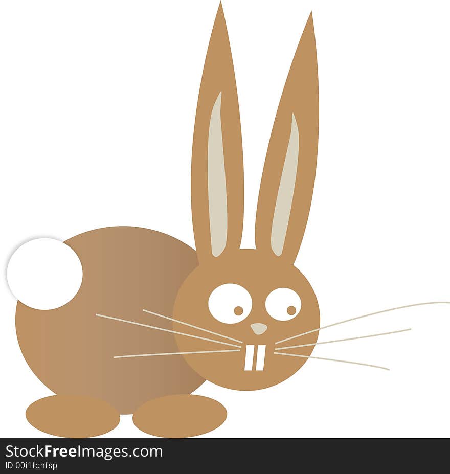 Vector illustration of a stylised brown rabbit. Vector illustration of a stylised brown rabbit