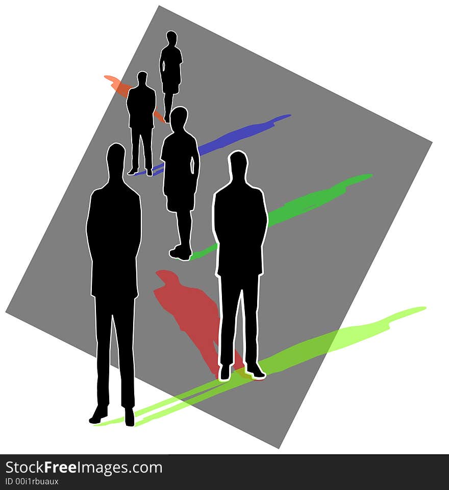 Illustration of group of business men and women. Illustration of group of business men and women