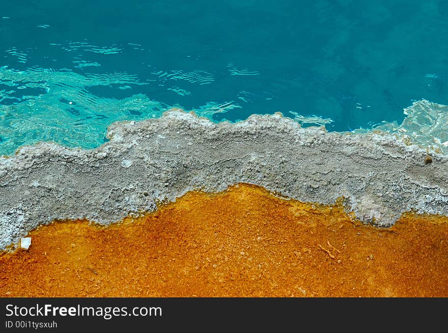 Yellowstone national Park Hotpot edge. Yellowstone national Park Hotpot edge