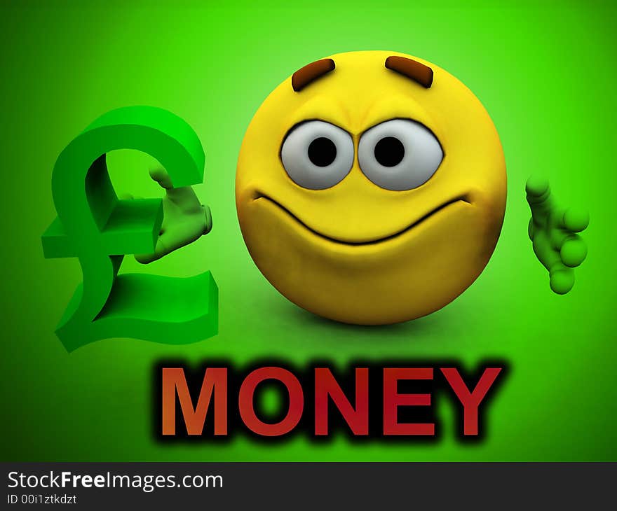 A image of a happy cartoon man with a pound sign in his hand, a good concept image for business. A image of a happy cartoon man with a pound sign in his hand, a good concept image for business.