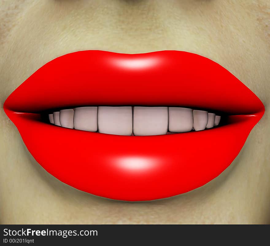 An image of a close up of a lady with red lip makeup. An image of a close up of a lady with red lip makeup.