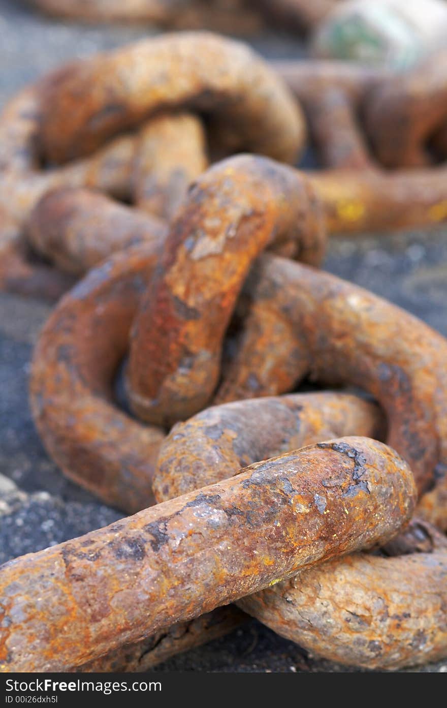 Old rusted and worn steel chain. Old rusted and worn steel chain