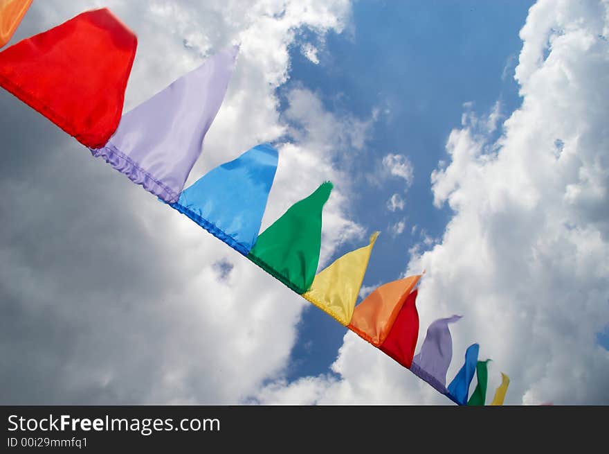 Little flags of different colours