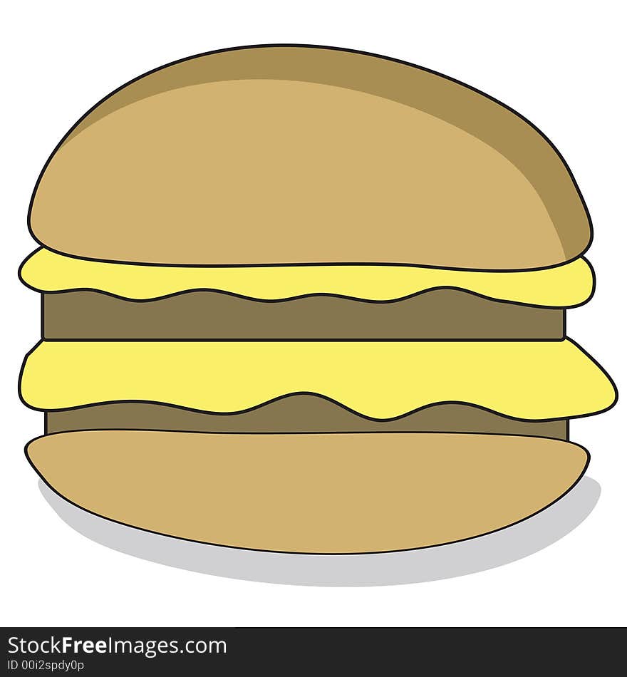 Cartoon style beefburger with a tasty filling - additional ai and eps format available on request. Cartoon style beefburger with a tasty filling - additional ai and eps format available on request