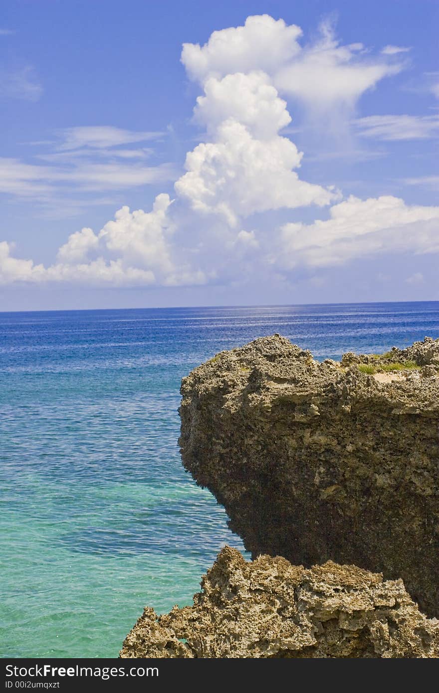 Coral cliff above the sea. Coral cliff above the sea