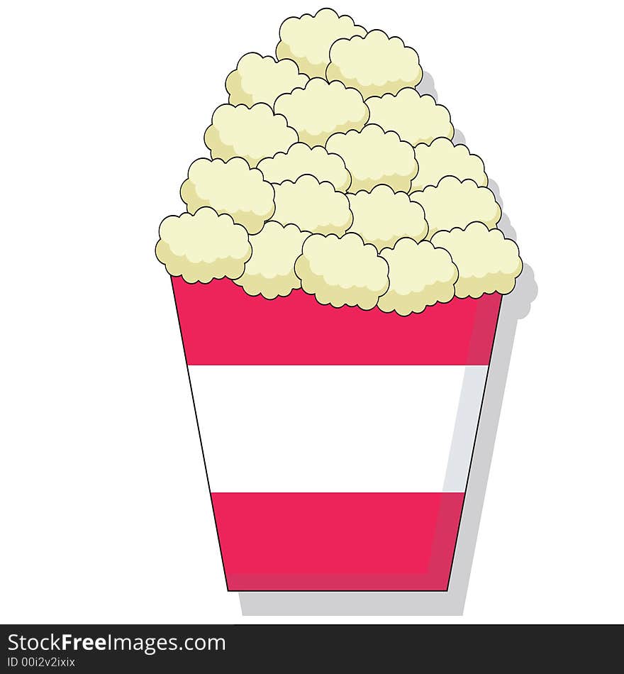 Cartoon of butter popcorn in a bucket - additional ai and eps format available on request