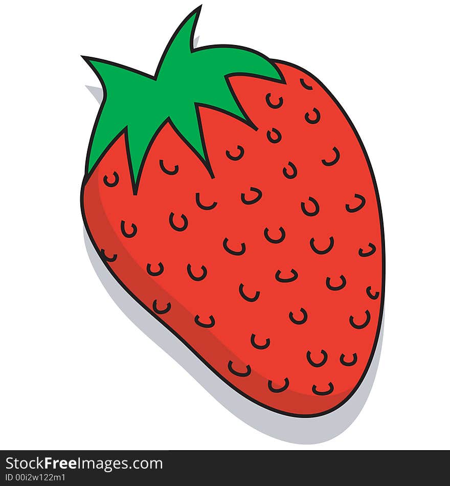 Hand drawn illustration of a strawberry - additional ai and eps format available on request