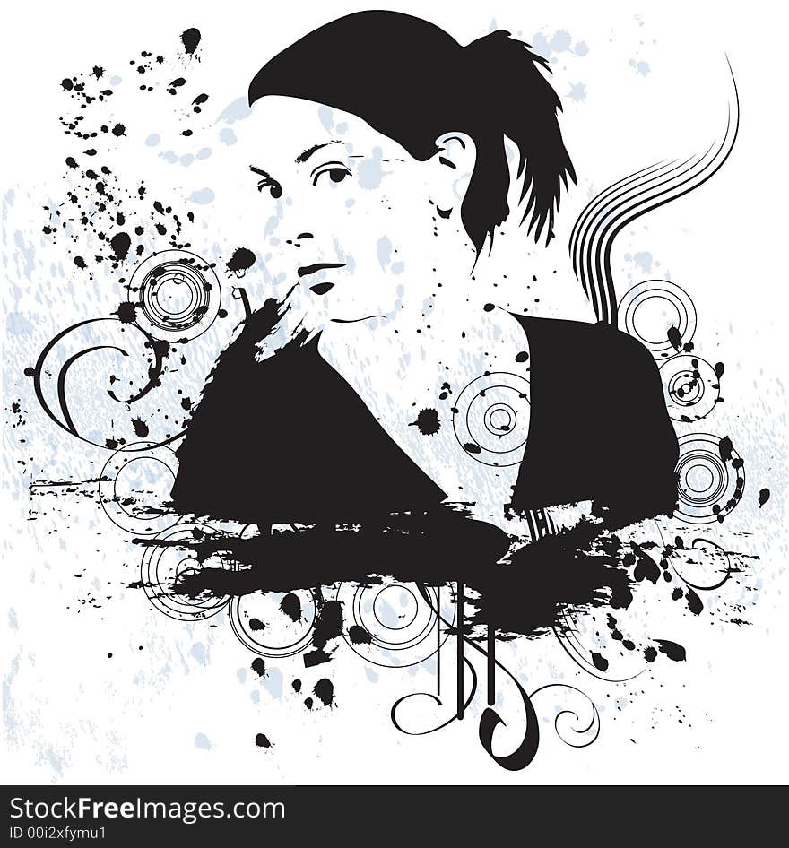 Hand drawn silhouette of a woman - additional ai and eps format available on request. Hand drawn silhouette of a woman - additional ai and eps format available on request