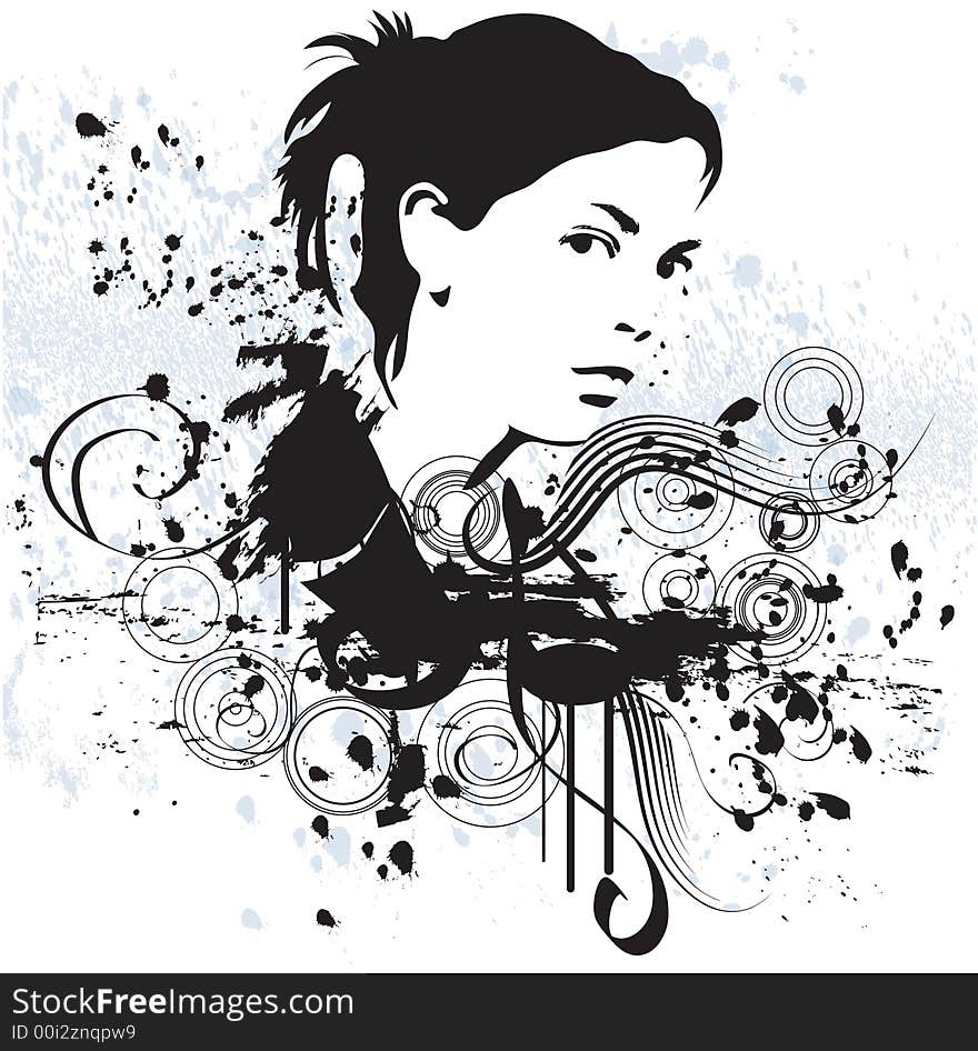 Hand drawn silhouette of a woman - additional ai and eps format available on request. Hand drawn silhouette of a woman - additional ai and eps format available on request