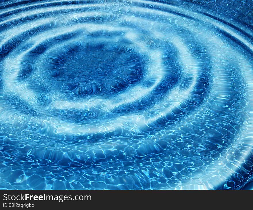 Closeup of blue rippling water