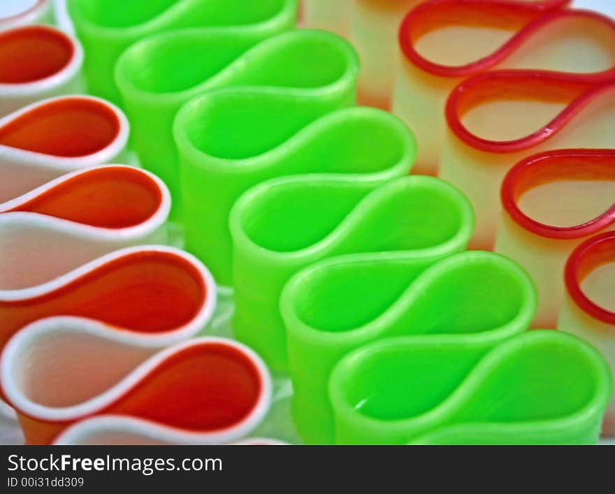 Macro of Colorful Ribbon Candy