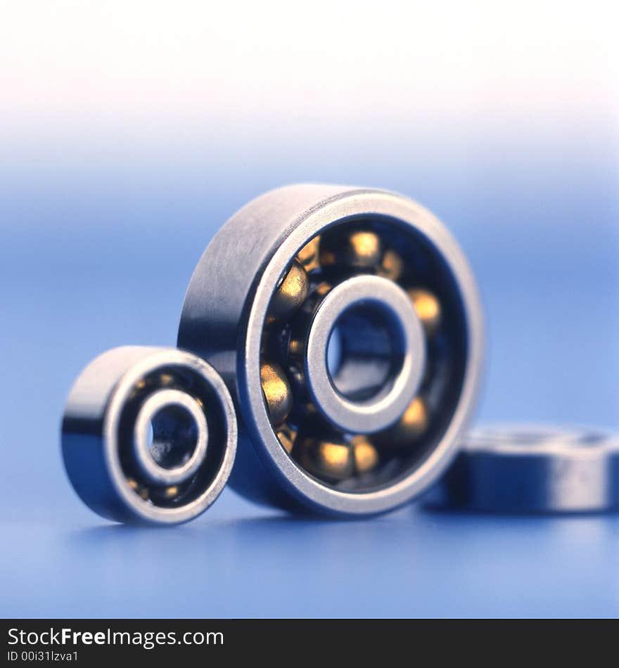 Industrial bearings on a white background