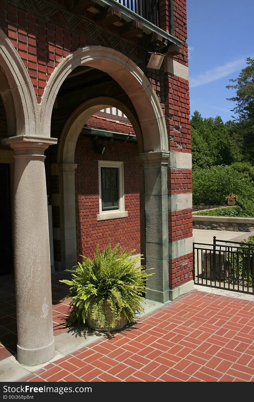 Arches on entrance of old brick house. Arches on entrance of old brick house