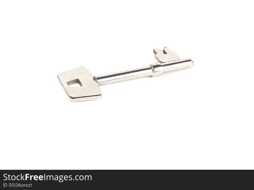 Photo of a key on the white background