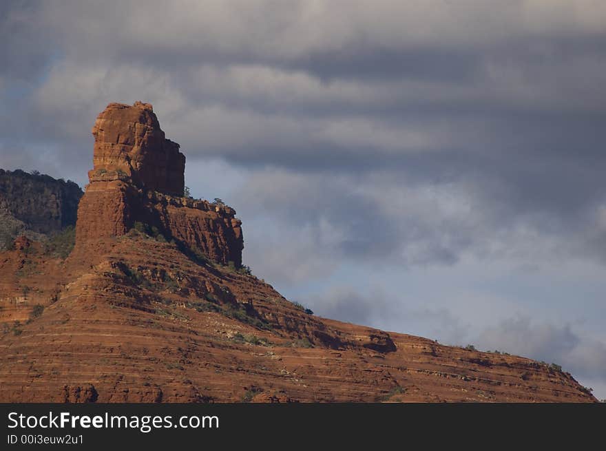 Red rocky cliff