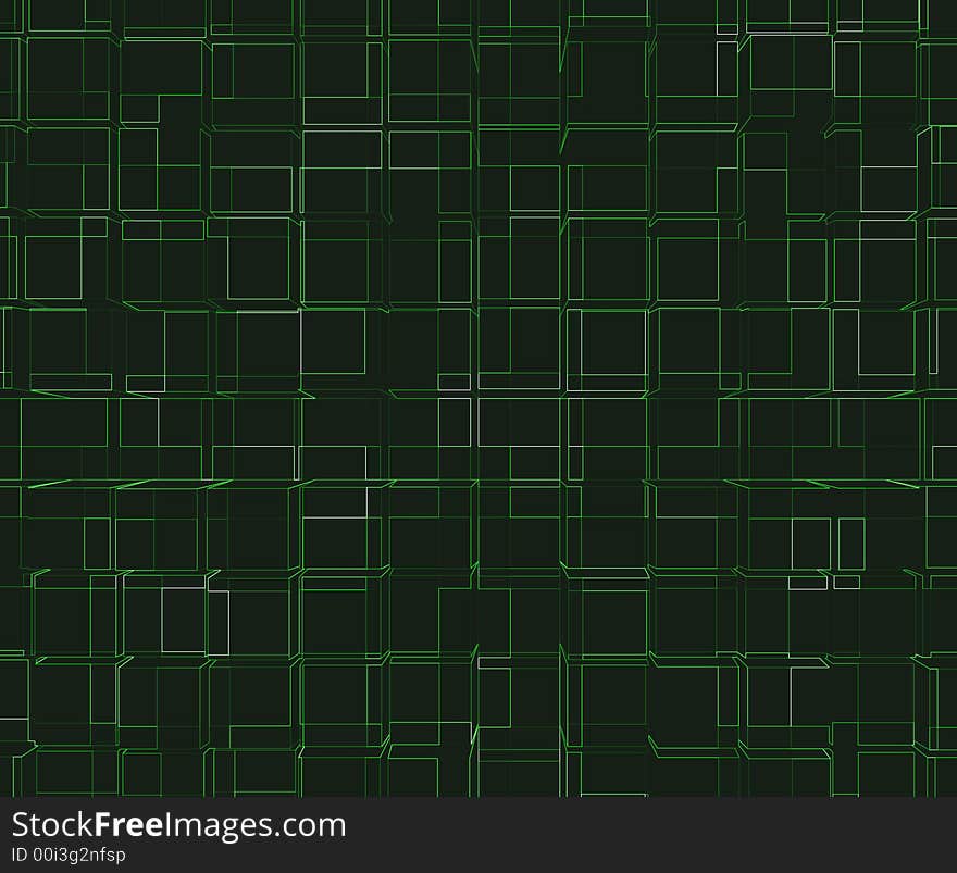 3D neon green cube background