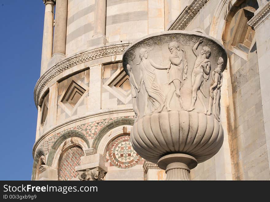 Artifact near the entrace of the Tower of Pisa, Italy. Artifact near the entrace of the Tower of Pisa, Italy.