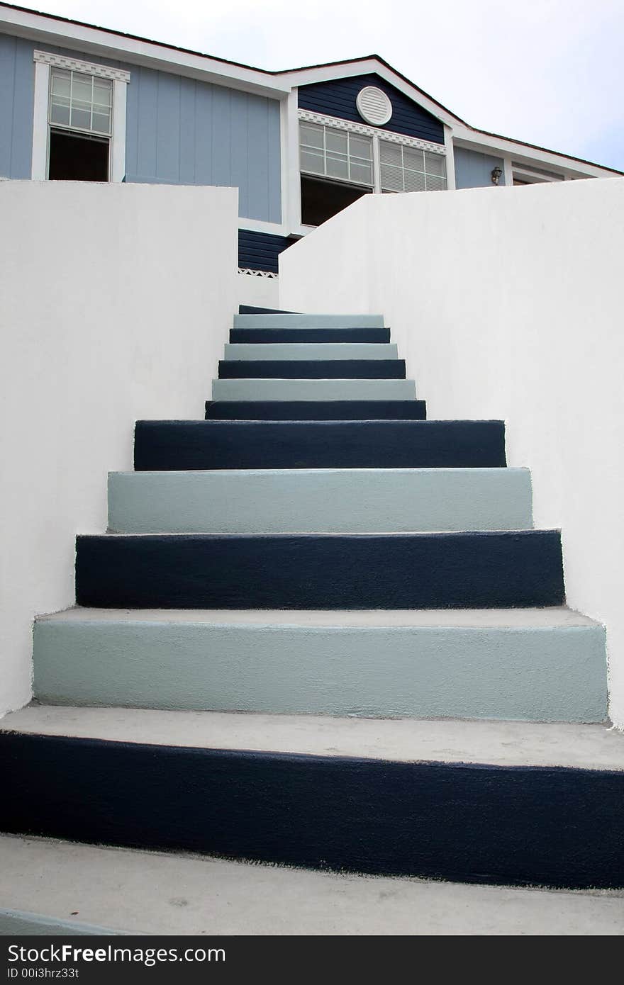 Blue and white mexican stairs