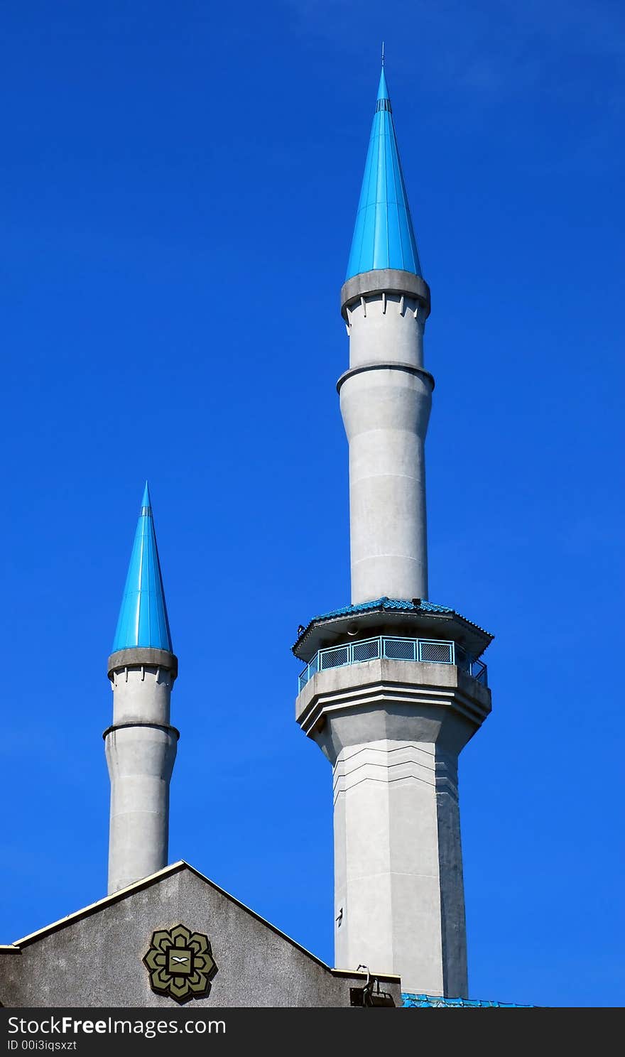 Beautiful mosque image on the blue sky background