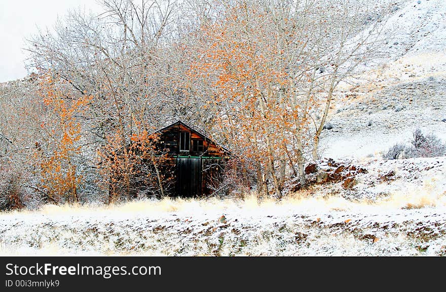 Barn in winter