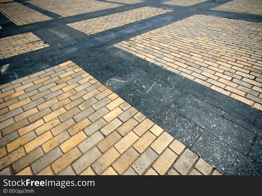 Brick road surfacing, close up. Brick road surfacing, close up