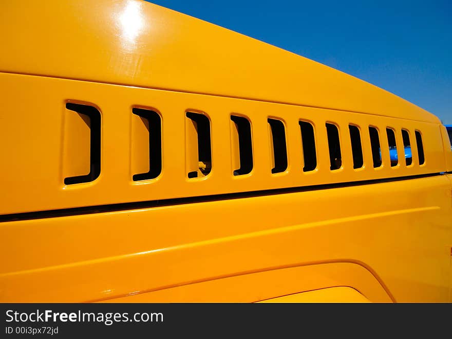 Cowl of  automobile, close up