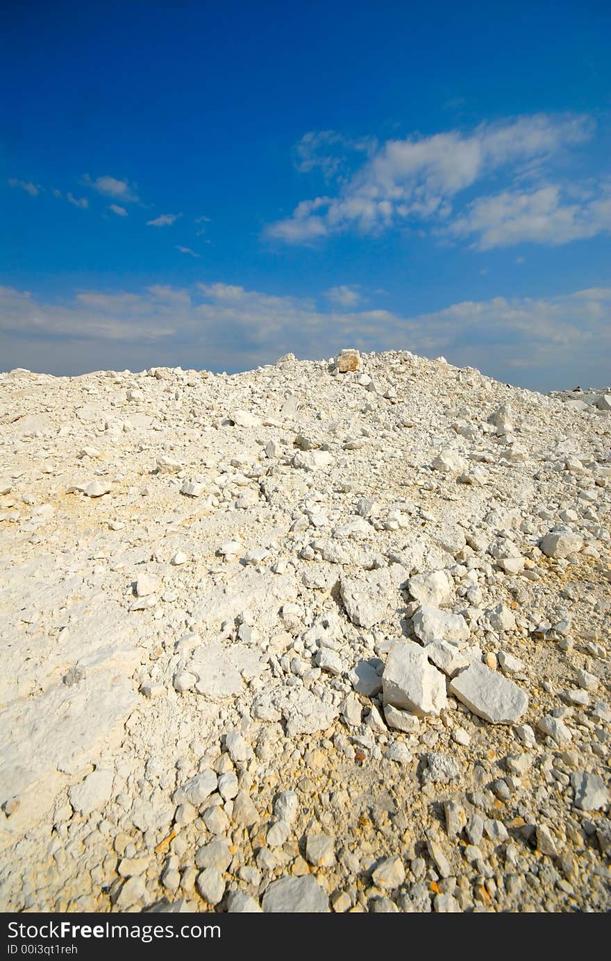 Sand embankment on background of  sky. Sand embankment on background of  sky