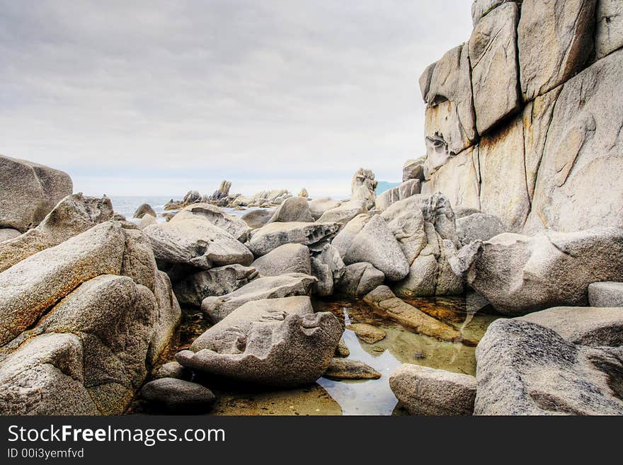 Vibrant Colors of Rocky Shore