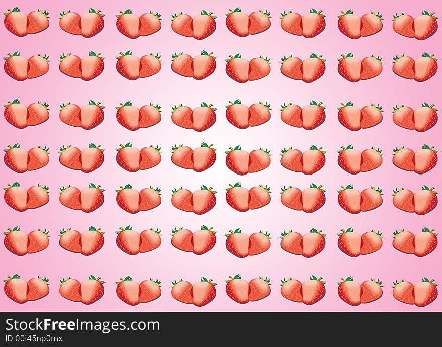 Bright red fresh strawberries on pink ground. Bright red fresh strawberries on pink ground