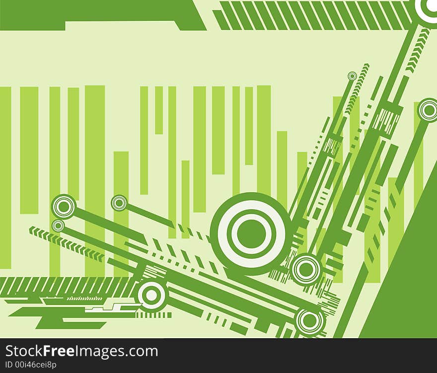 Abstract technical background in green colors. Abstract technical background in green colors.