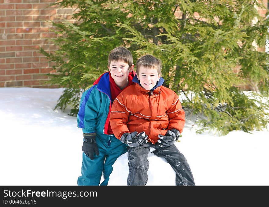 Boys Playing in the Snow