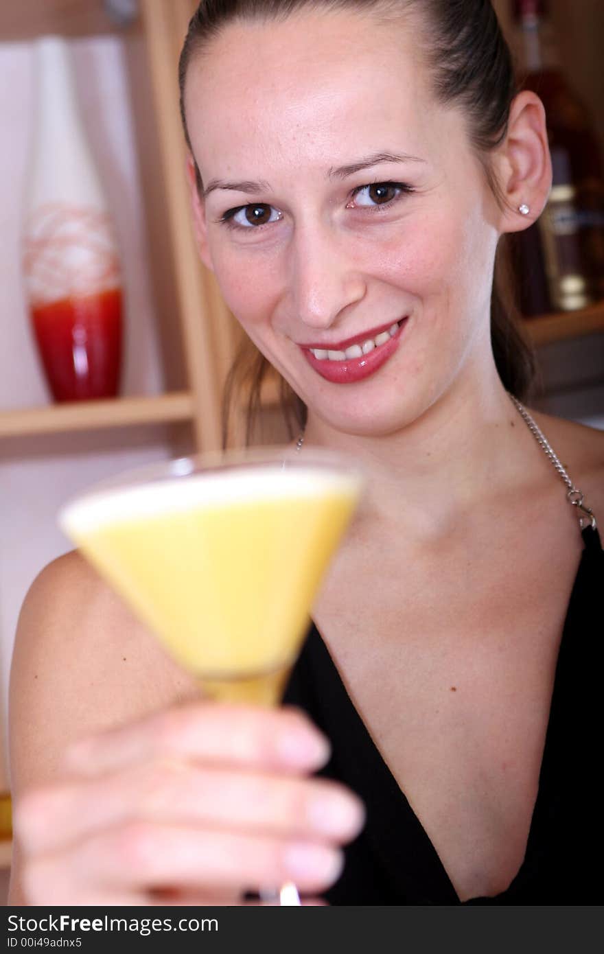 girl with cocktail