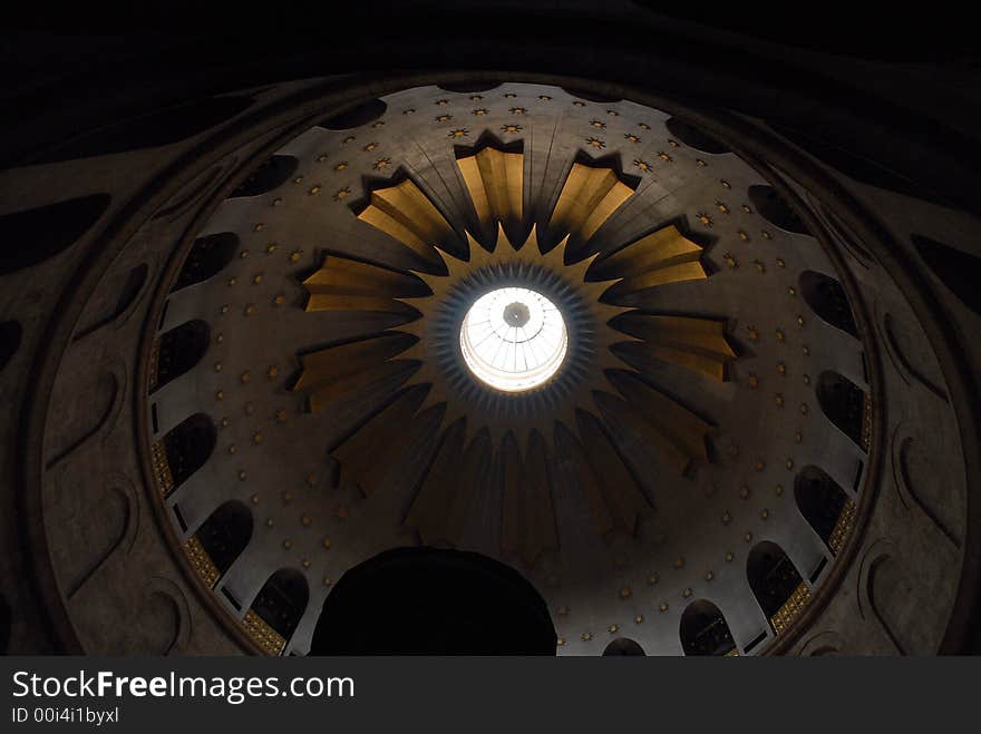 Picture taken of the roof inside the Church of the Holy Sepulchre in Jerusalem. Picture taken of the roof inside the Church of the Holy Sepulchre in Jerusalem