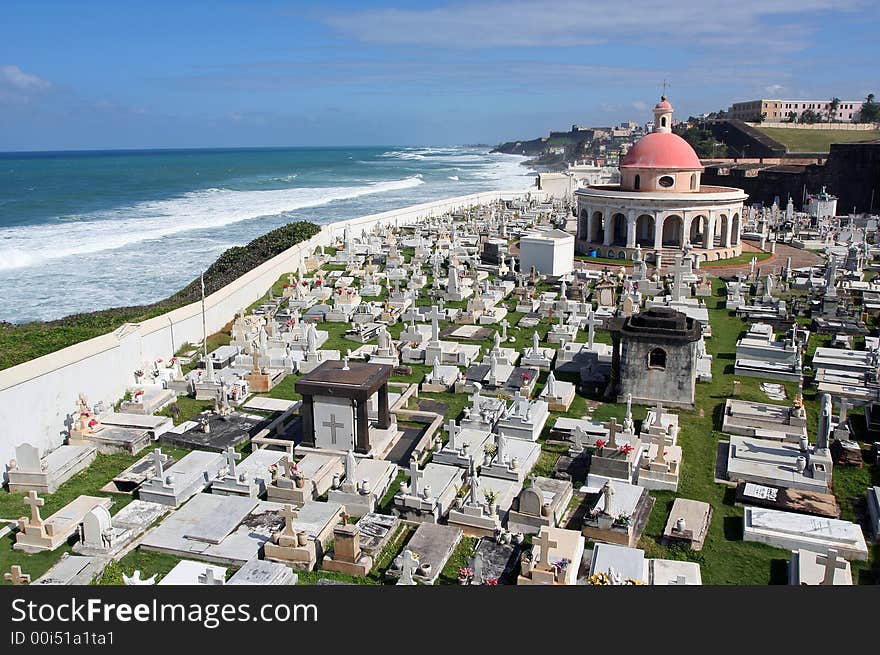 Very old cemetery on the Puerto Rican coast, San Juan. Very old cemetery on the Puerto Rican coast, San Juan.