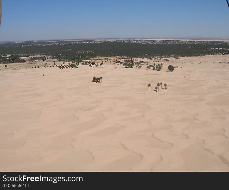 Air photo desert and oasis tunisia africa