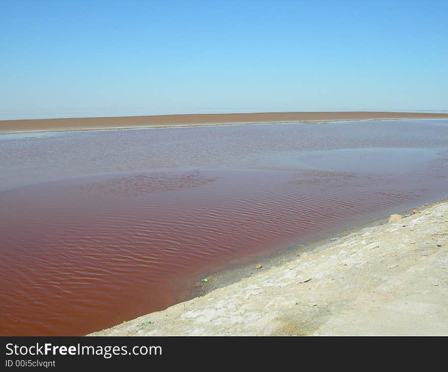 Salt lake in tunisia africa. Salt lake in tunisia africa