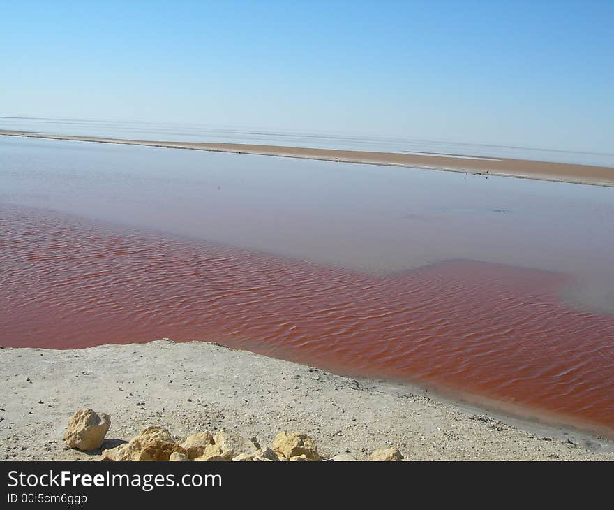 Salt lake in tunisia africa. Salt lake in tunisia africa