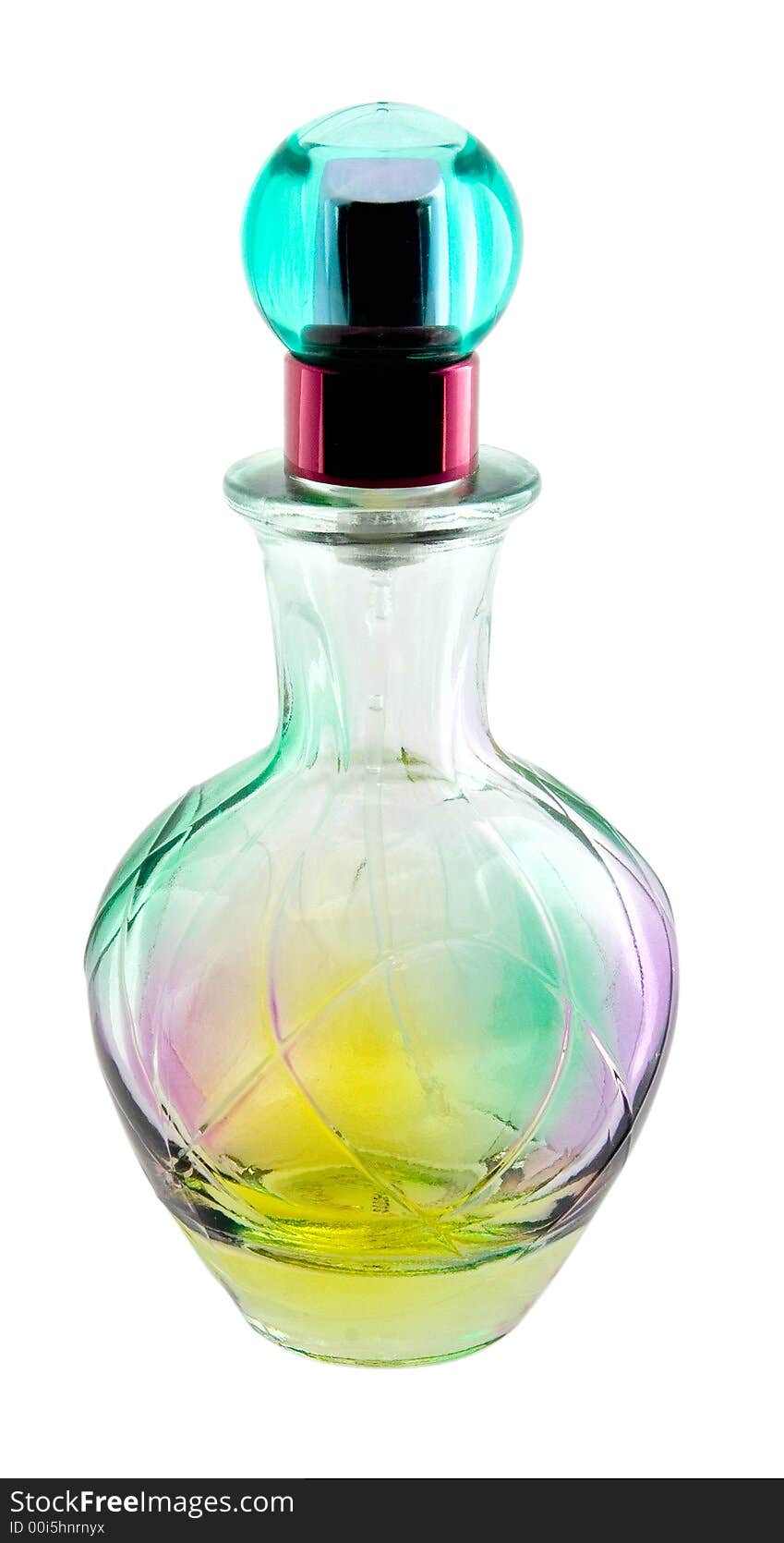 Small bottle of perfume, isolated object with clipping path.