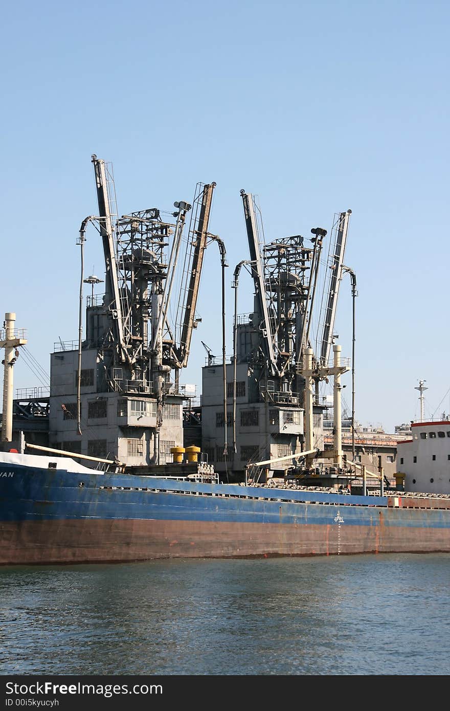 Ship loading equipment at the port of piraeus athens greece