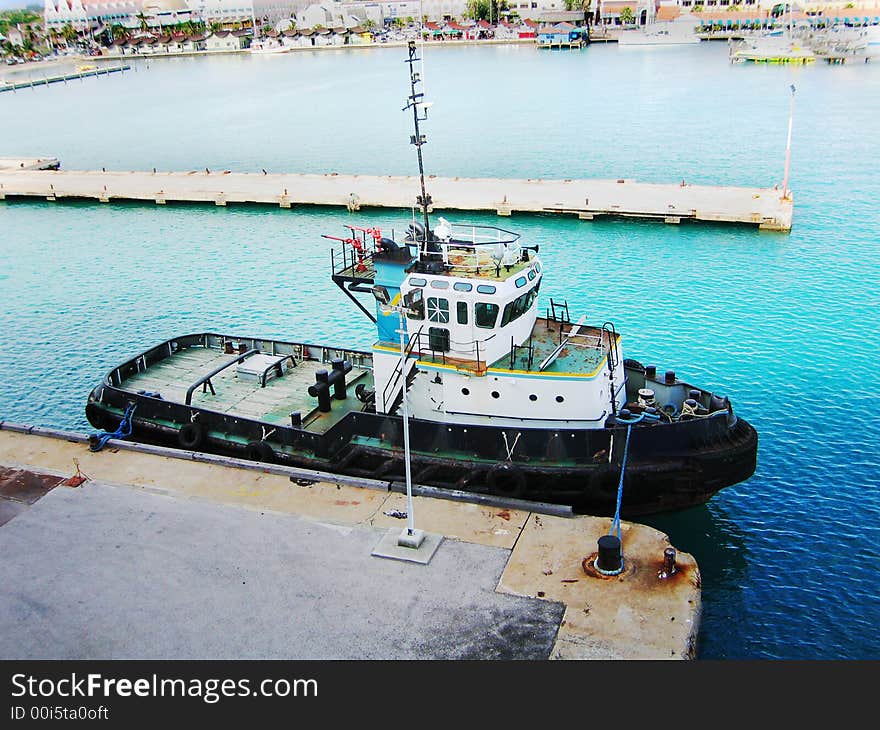 Moored cutter at the pier