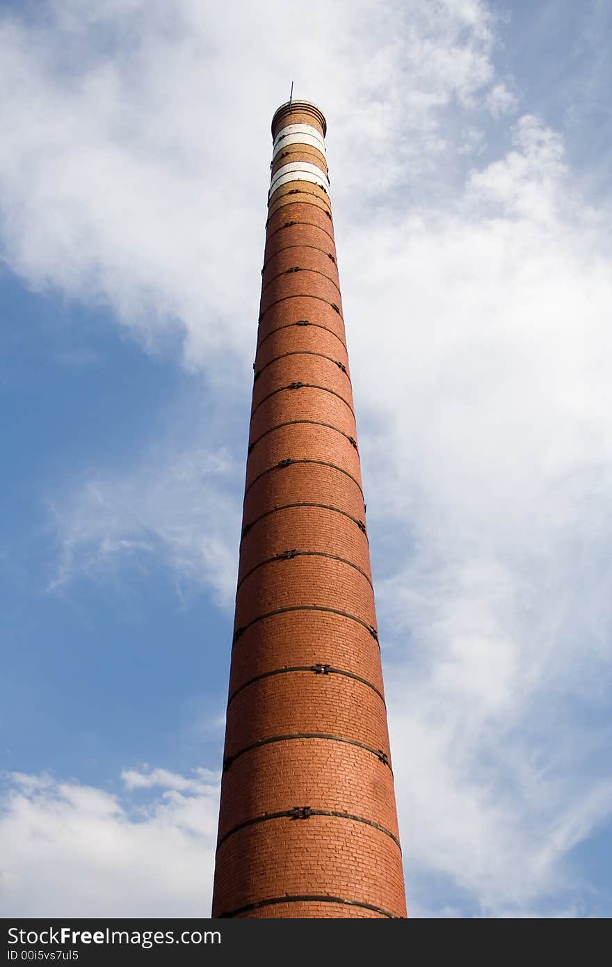 Tube on blue sky background and clouds