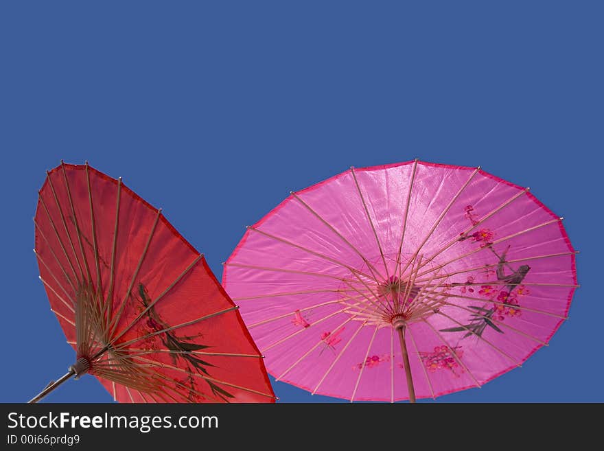 Red and Pink Parasols