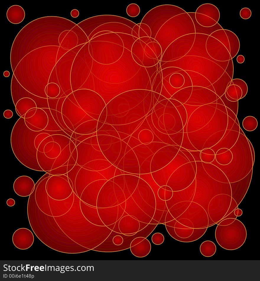 Red And Black Circles Texture