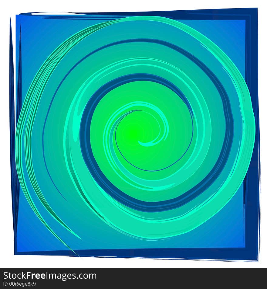 Swirl Spiral Tile - Blue Green