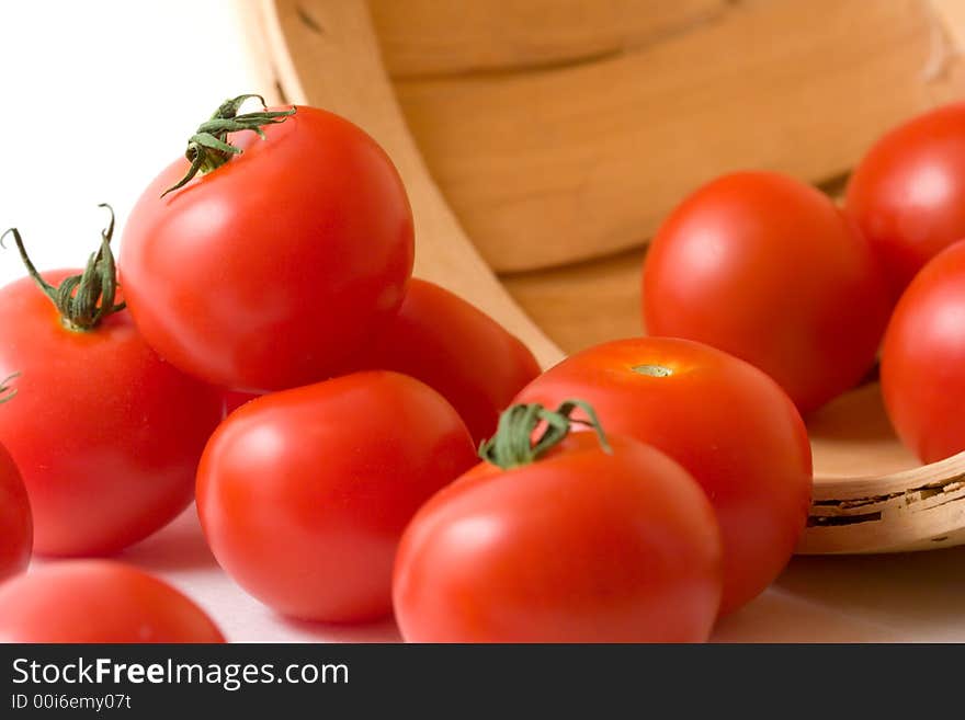 Fresh Tomatoes In A Basket