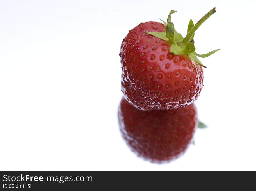 Studio capture red strawberry in white background