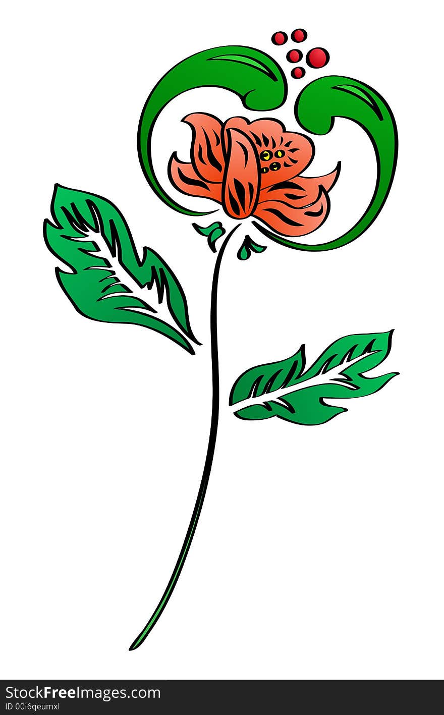 The vector image of a flower isolated on a white background